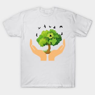 Flying Birds by the Tree T-Shirt